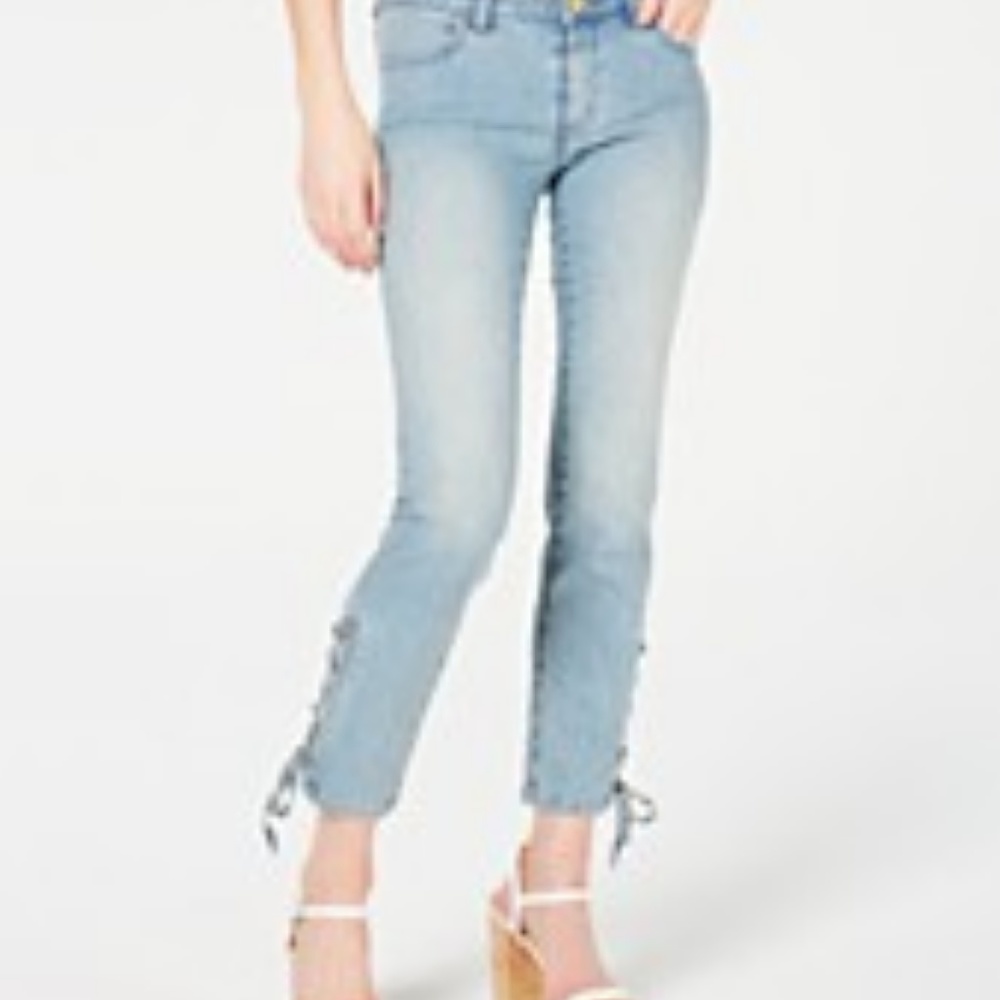 MICHAEL KORS LIGHT VINTAGE WASH STRETCH JEANS SZ 2